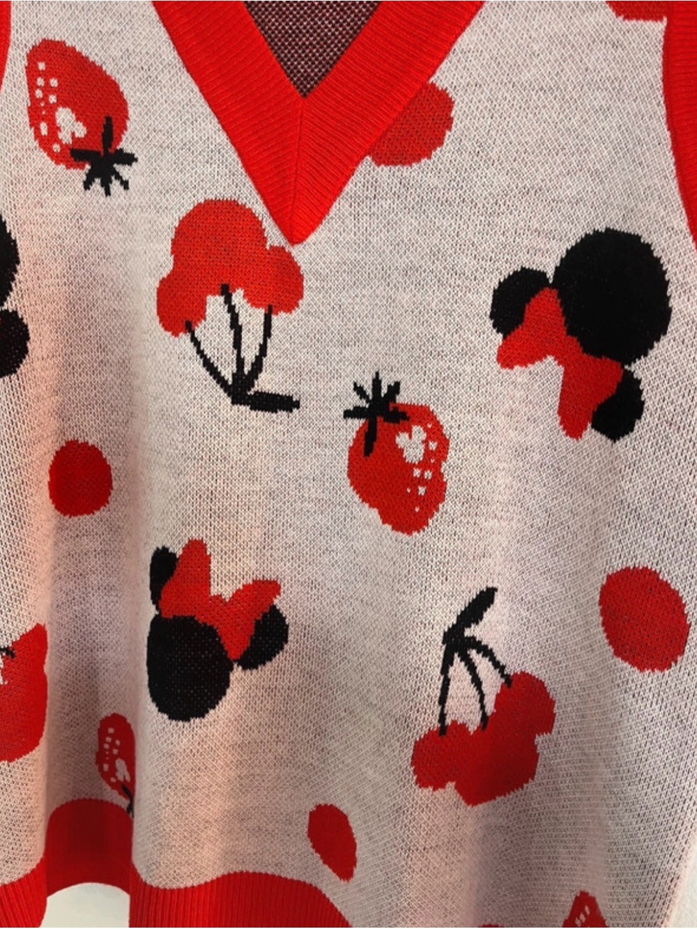 Disney x Her Universe Mickey Cherry Print Sweater Vest - Picture 4 of 5
